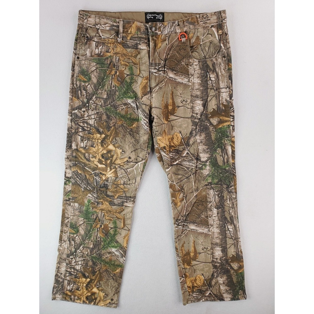 Realtree Jeans Mens 38x32 Brown Camo Pants Hunting Xtra Relaxed Straight Outdoor